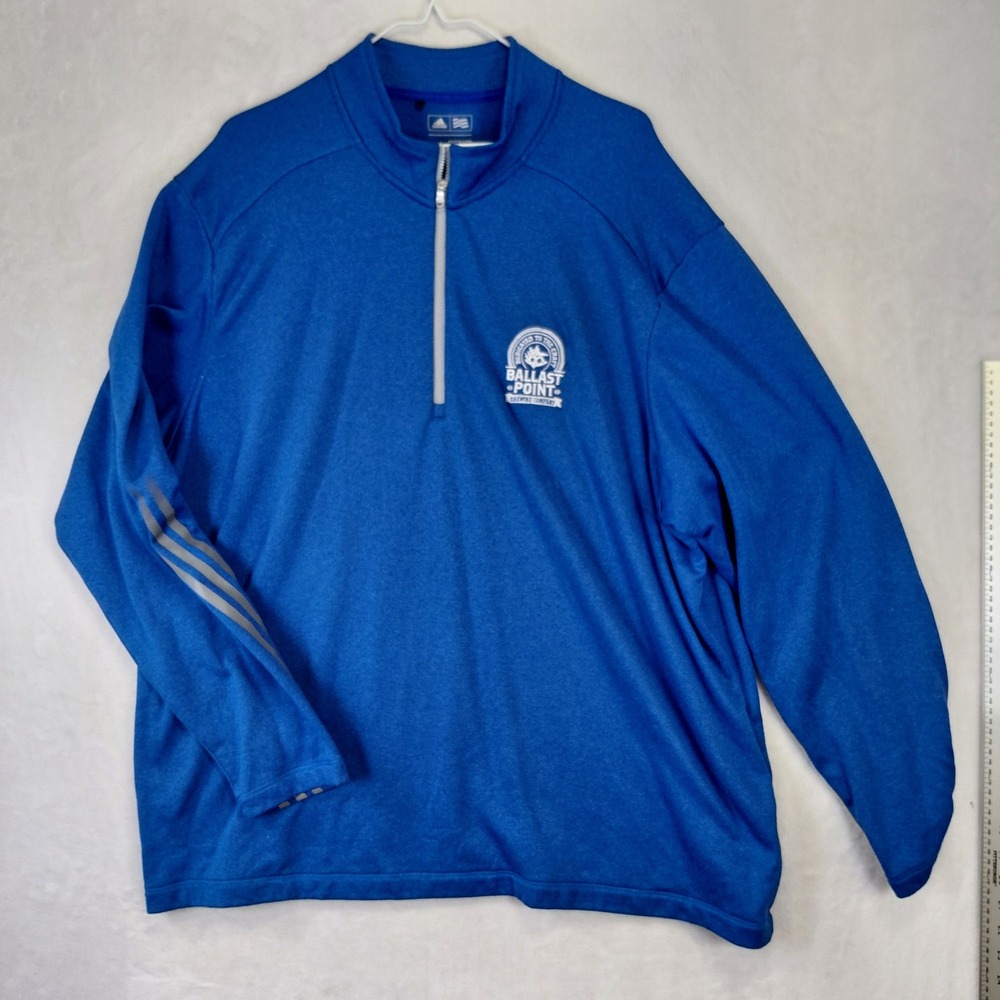 Adidas Golf Ballast Point Brewing Co Quarter‎ Zip Pullover Blue Mens 2XL